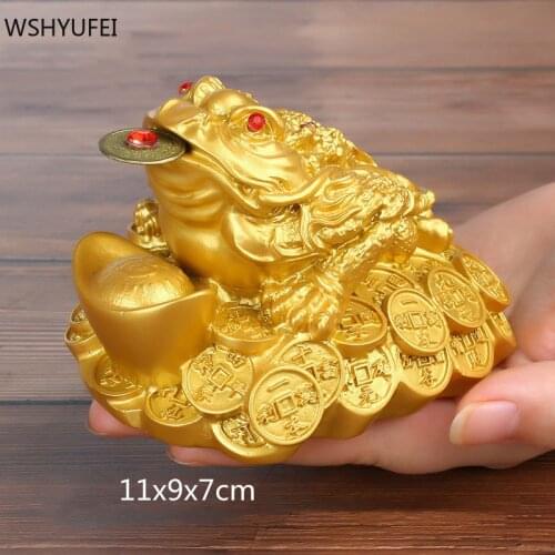 WSHYUFEI 1pc golden toad animal decoration friend gift office lucky living room desk decor christmas home accessories Organic