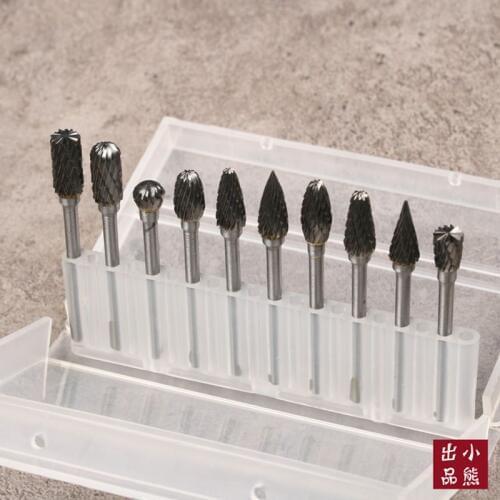 1/8" Shank Tungsten Carbide Milling Cutter Rotary Tool Burr Double Diamond Cut Rotary Dremel Tools Electric Grinding