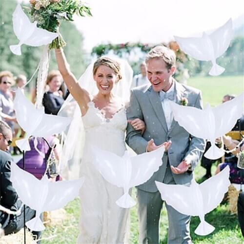 1pc White Dove Wedding Latex Balloons Inflated Helium Flying Engaged Balloon Party Decoration for Wedding Engaged Party Supplies