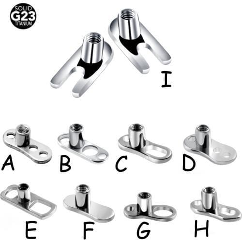 1PC G23 Solid Titanium Dermal Anchor Base Micro Dermal Anchor Tops Surface Barbell Piercings Body Jewelry