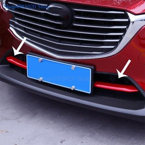2pcs ABS Chrome Front Grill Cover Trims Strip Sticker Accessories for Mazda CX-3 CX3 2015 2016 2017 2018 Car Styling Accessories
