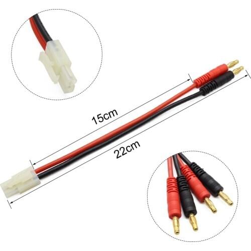 50pcs/lot Tamiya Plug to 4.0 Banana Plug with High Temperature 14 AWG Silicone Wire 150mm Lenght for DIY