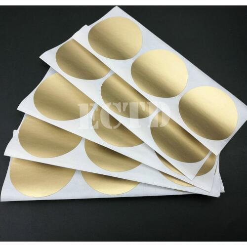 500pcs Scratch Off Stickers 50x50mm 2" Circle Gold Color Round Shape For Games Wedding Party Tickets Promotional Games Favors