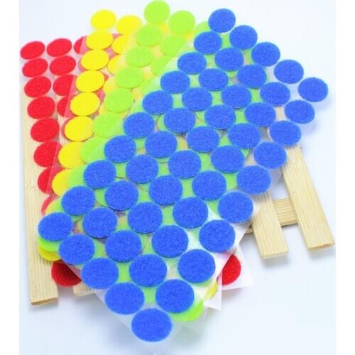 AIJJU 100 Pairs 20mm Color Round Self-Adhesive Adhesive Fastener Tape Dots Sticky Back Hook And Loop Magic Sticker Double Sided