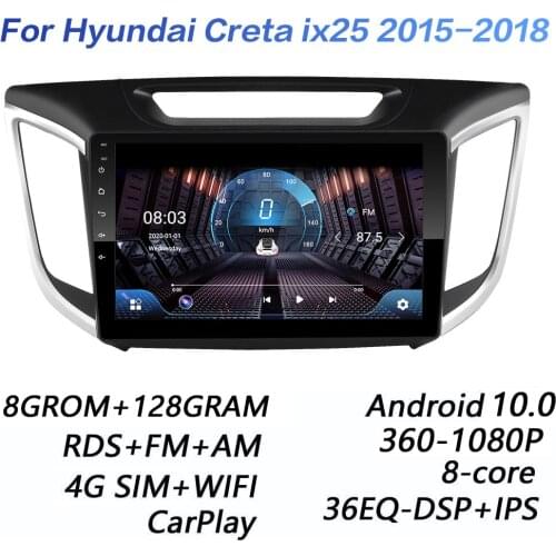4G+64G DSP 2 din Android 9.0 4G NET Car Radio Multimedia Video Player for hyundai Creta ix25 2015-2018 WiFi BT carplay