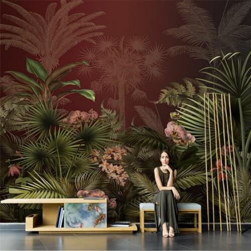 Beibehang Custom Nordic retro banana leaf light luxury wall covering wallpaper living room bedroom mural wallpaper TV background