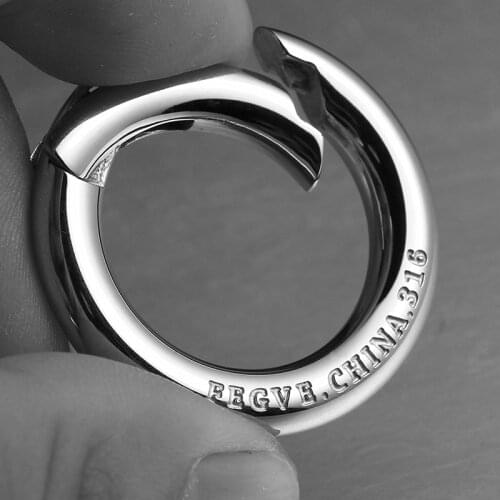 316 Stainless Steel Large Size Key Rings Keychain Luxury Car Man Key Chain Creativity Titanium 306°Rotating Connection Buckle