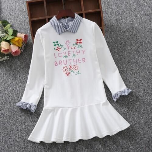 Cotton Baby Girls Dresses Long Sleeve Cute Kids Clothes Spring Autumn Teens Outfit for 6 8 10 12 Years Children Clothing Vestido