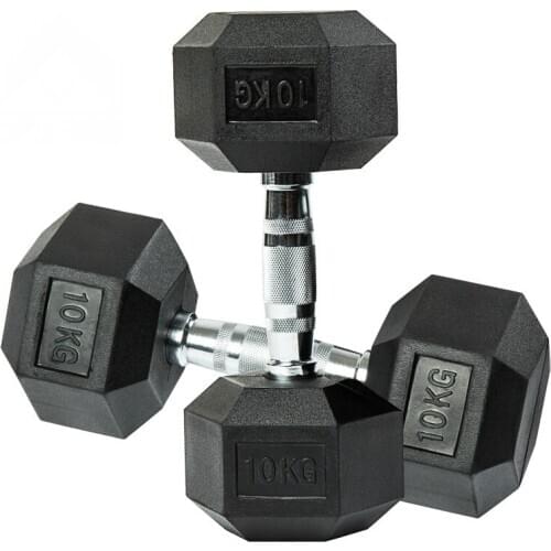 Home Fitness Equipment Heavy Weight 20KG Hexagonal Dumbbell with Rubber Coated