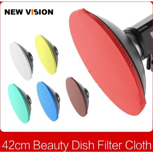 42cm 17" or 55cm 22" Beauty Dish Diffuser 6 Color White Transparent Yellow Green Blue Brown Filter Diffuser Cloth