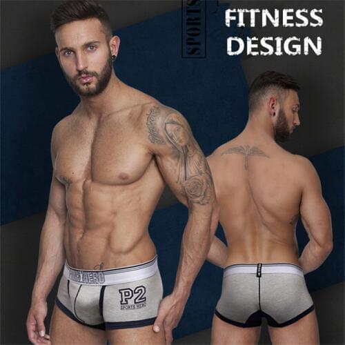 Hot sale male underwear Fitness Modal men boxers Sexy soft cotton underpants Mens solid homewear panties new popular Boxers