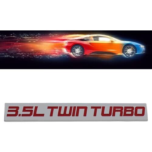 Chrome Red 3.5L TWIN TURBO Engine for Fender Trunk Lid Emblem Decal Badge Sticker