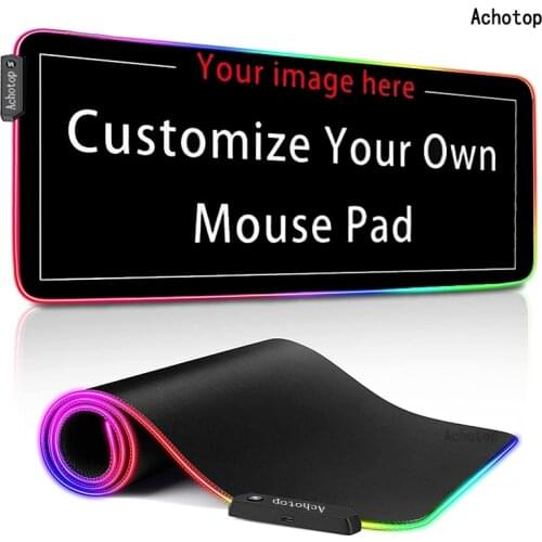 Achotop DIY RGB Computer Gaming Mouse Pad Custom Personalized LED Illuminated Keyboard Mat XXL Game Table For Computer Note pad