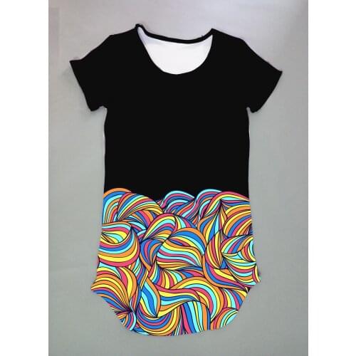 Custom made - Create your own designs Rainbow Levels 3D sublimation print milk silk short sleeves Dress