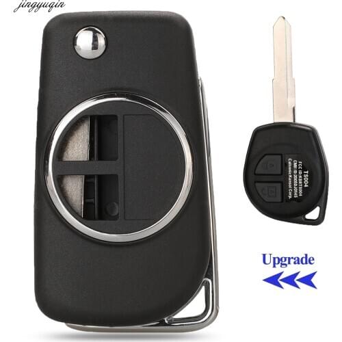 Jingyuqin 10pcs Remote Modified Car Key Case Shell For SUZUKI SWIFT SX4 ALTO VITARA IGNIS JIMNY Splash 2 BTN Flip Entry Fob
