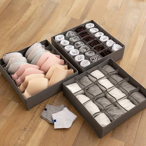 Socks Bra Storage Sorting Box, Drawer Type Grid Fabric Storage Box, Underwear Storage Bag ,Home Dormitory Closet Organizer