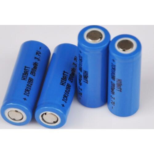 10PCS 3.7V 10280 lithium ion rechargeable battery li-ion cell baterias pilas 200MAH for led flashlight digital device