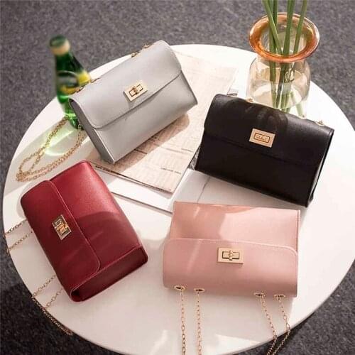 Fashion Simple Small Square Bag Womens Designer Handbag 2020 High-quality PU Leather Chain Mobile Phone Shoulder Bags