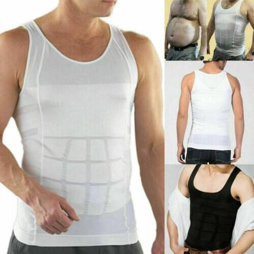 Fashion Sexy Mens Body Shaper Compression Vest Shirt Elastic Slim Tank Top Corset Shapewear Plus Size