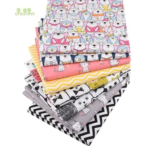 Chainho,Cute Cartoon Series,Printed Twill Cotton Fabric,Patchwork Cloth For DIY Sewing&Quilting Baby & Childrens Material CC332