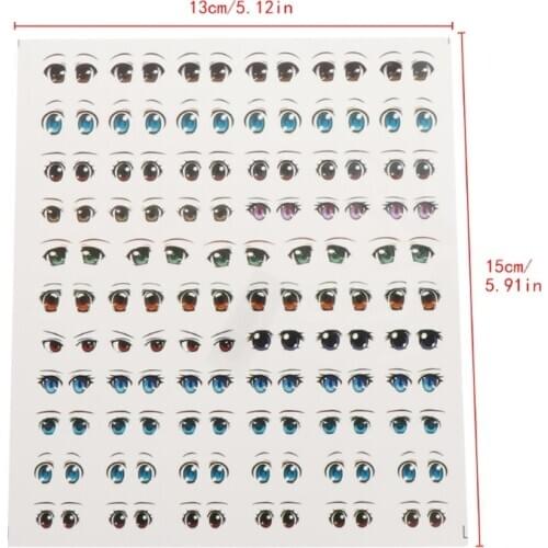 2020 New Anime Figurine Eyes Stickers Doll Face Organ Paster Clay Cartoon Decals