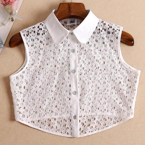 New Fashion lace fold false collar sweater comfortable necktie lace office lady love elegant cotton petere pan shirt collar