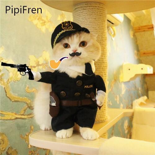 PipiFren Dogs Clothes Outfit Funny Change Pets Police Cute Fashion Apparel Clothing Free shipping ropa mascotas pets jurk
