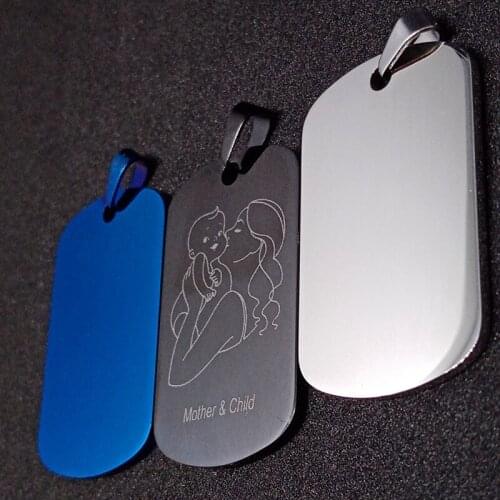 Stainless steel Tag love heart mother kiss child baby Family pendant necklace engraving lovers Mom dad children necklace jewelry