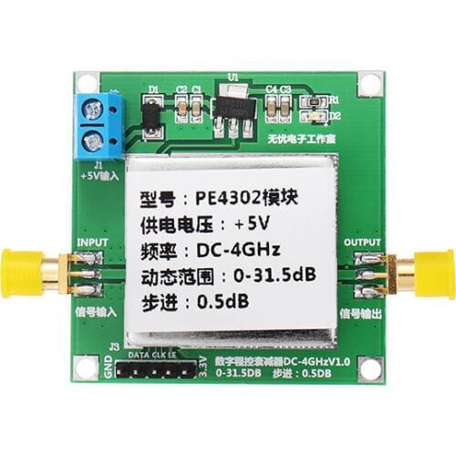 PE4302 Digital RF Step Attenuator Module DC 4GHZ 0-31.5DB 0.5dB High Linearity
