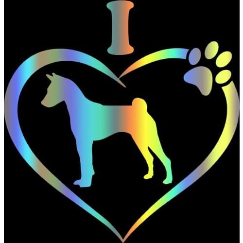 S51510 Various Sizes/Colors Car Stickers Vinyl Decal I Love My Basenji Dog Animal Motorcycle Decorative Accessories