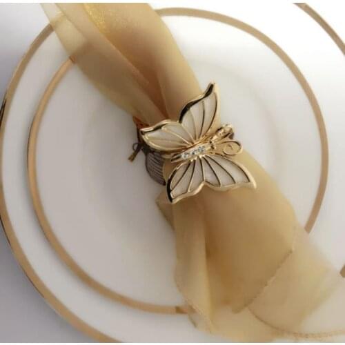 Butterfly Napkin Rings Napkin Holders For Wedding Dinners Party Hotel Wedding Table Decoration Supplies Napkin Buckle 100pcs SN
