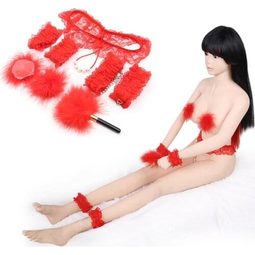 Sex Toys BDSM Bed Bondage Kits Sexy Lace Material Restraint Set Couples Erotic Handcuffs Collar Gag For Woman Adult Game Man