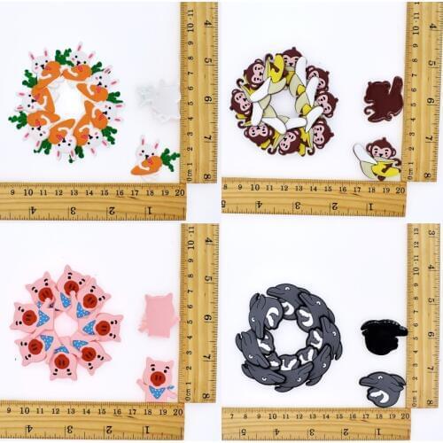 DIY Handmade Craft Flatback Charms Monkey With Banana Rabbit Pig With Carrot Soft PVC Ornament For Fridge Magnets/Rings/Brooch