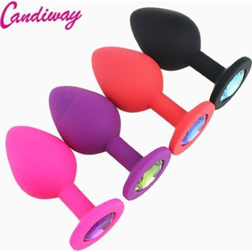 Silicone Anal Toys Smooth Touch Diamond Butt Plug Insert Stopper Sex Toys Adult Sex Products 80X35MM backyard
