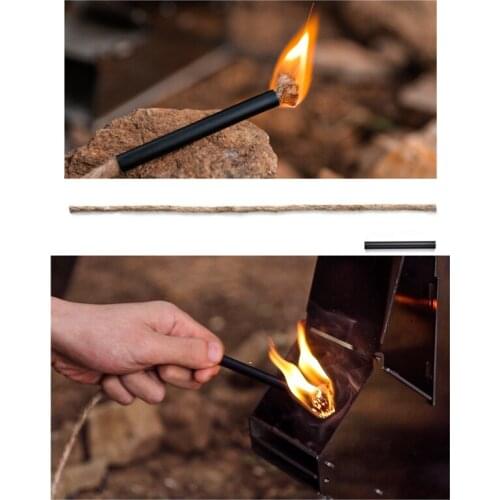 Camping Supplies 35cm Handheld Outdoor Barbecue Fire Rope Hemp Rope Ignition Travel Supplies Fire Rope