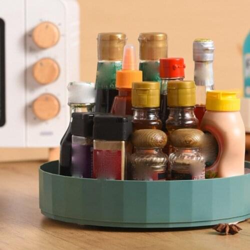 Rotary Seasoning Storage Rack Circular Rotary Box Desktop Plastic Seasoning Storage Rack Storage Box