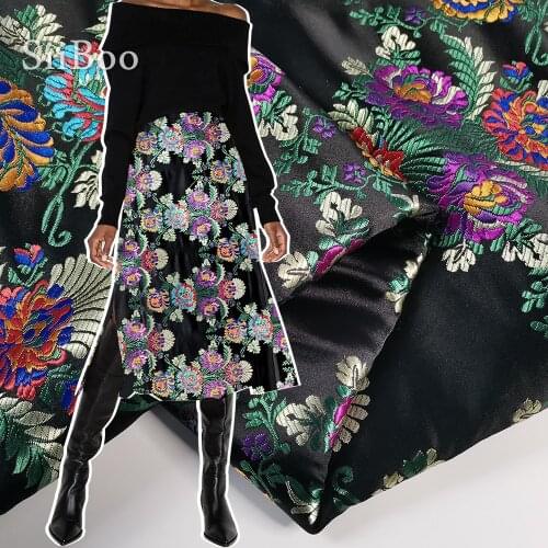 Italy retro style high density multi-color floral embroidery jacquard brocade fabric for DIY bag shoes tecidos stoffe SP6057