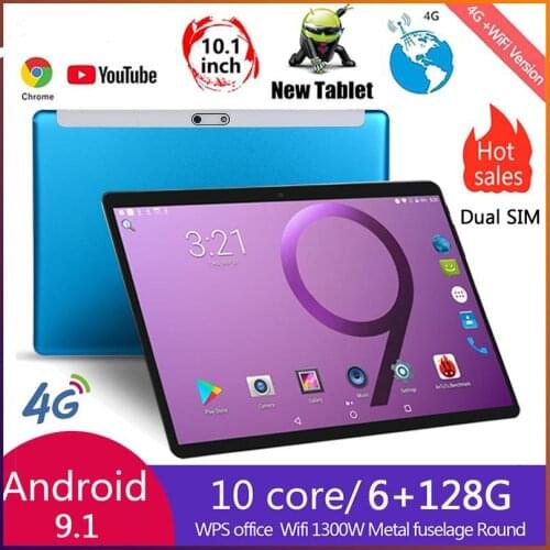 10.1 Inch Android 9.0 Tablet Pc Octa Core Google Play 4G LTE Phone Call GPS WiFi Bluetooth 2.5D Tempered Glass Screen