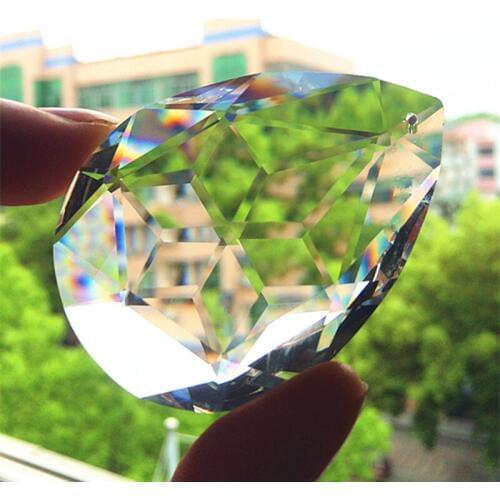 10pcs 63mm K9 Crystal Bauhinia Shape Transparent Chandelier Pendants Shiny Suncatchers Christmas Tree Decoration Accessories