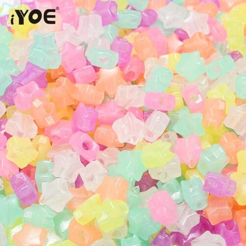 100/150/200pcs Acrylic Beads Heart Stars Loose Spacer Beads for Jewelry Making Candy Kids Diy Bracelet Necklace Accessories