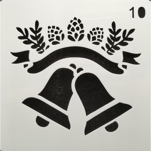 13*13 Christmas bell Layering Stencils for Diy scrapbook/photo album Decorative Embossing coloring,painting stencil,home decor