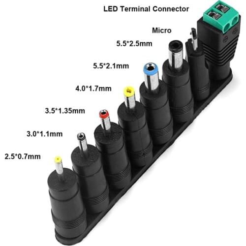 150pcs DC 5.5x2.1mm Female to Male Jack DC Plug Power Connector Adapter Tips Connectors For Laptop Notebook Solar Panel Battery