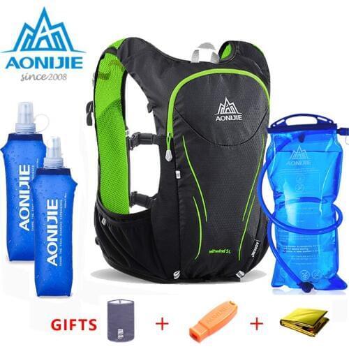 2018 AONIJIE Marathon Hydration Vest Pack for 1.5L Water Bag Cycling Hiking Bag Outdoor Sport Camp Running Backpack Men Women