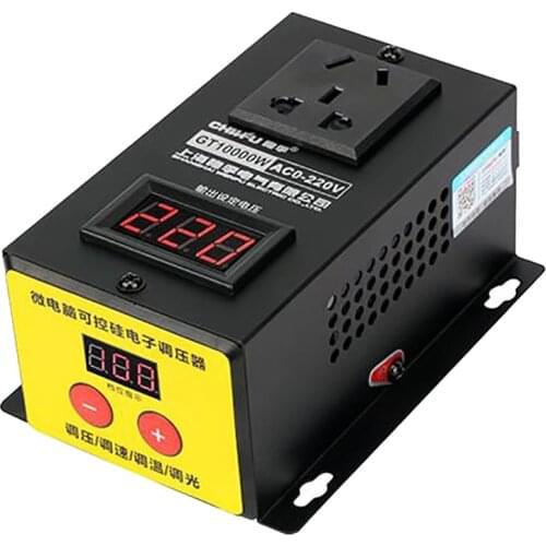 AC 220V High Power 10KW Controller Electronics Voltage Organ Electric Machinery Fans Variable Speed Controller 10000W