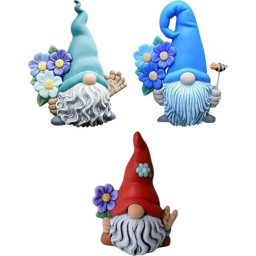 3 Pcs Gnomes Garden Statues, Faceless Doll Magic Garden Gnomes Statues Dwarf Resin Statue Home Figurines Sculpture