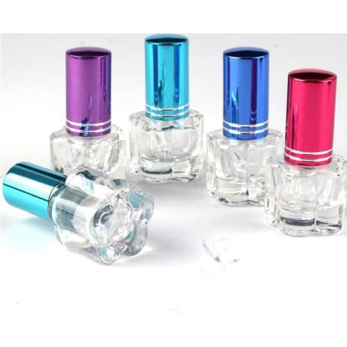 5 Pieces/Lot 5ML 10ML Mini Portable Colorful Glass Perfume Bottle With Aluminum Atomizer Empty Cosmetic Containers For Travel