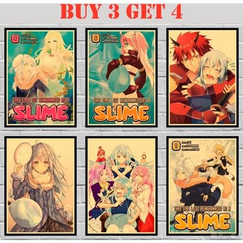 50 Designs That Time I Got Reincarnated As A Slime Kraft paper Poster HomeDecal Painting Wall Sticker 42X30cm