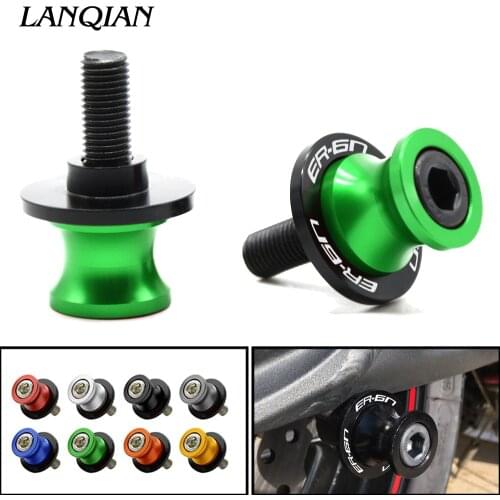 6/8/10MM Motorcycle Swingarm Spools Slider Stand Screws Swingarm Sliders For KAWASAKI ER6N ER 6N ER-6N