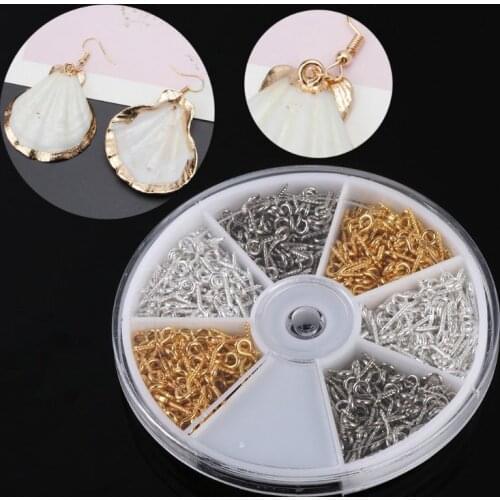 600Pcs 6 Colors Screw Eye Pins Eyelets Screw Threaded Hooks for Jewelry Making