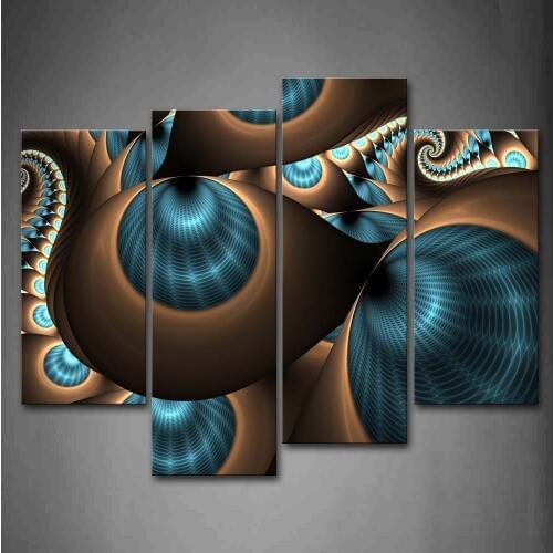 Abstract Blue Brown Like Several Holes Wall Art Painting The Picture Print On Canvas Abstract Pictures For Home Decor Decoration